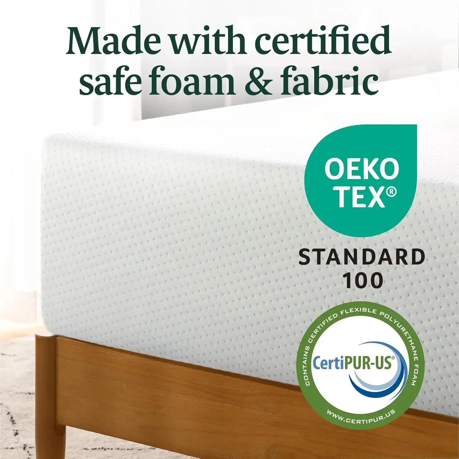 ZINUS Green Tea Memory Foam Mattress [New Version], Fiberglass free, Medium Firm Feel, Zoned Pressure Relief, Cer 5