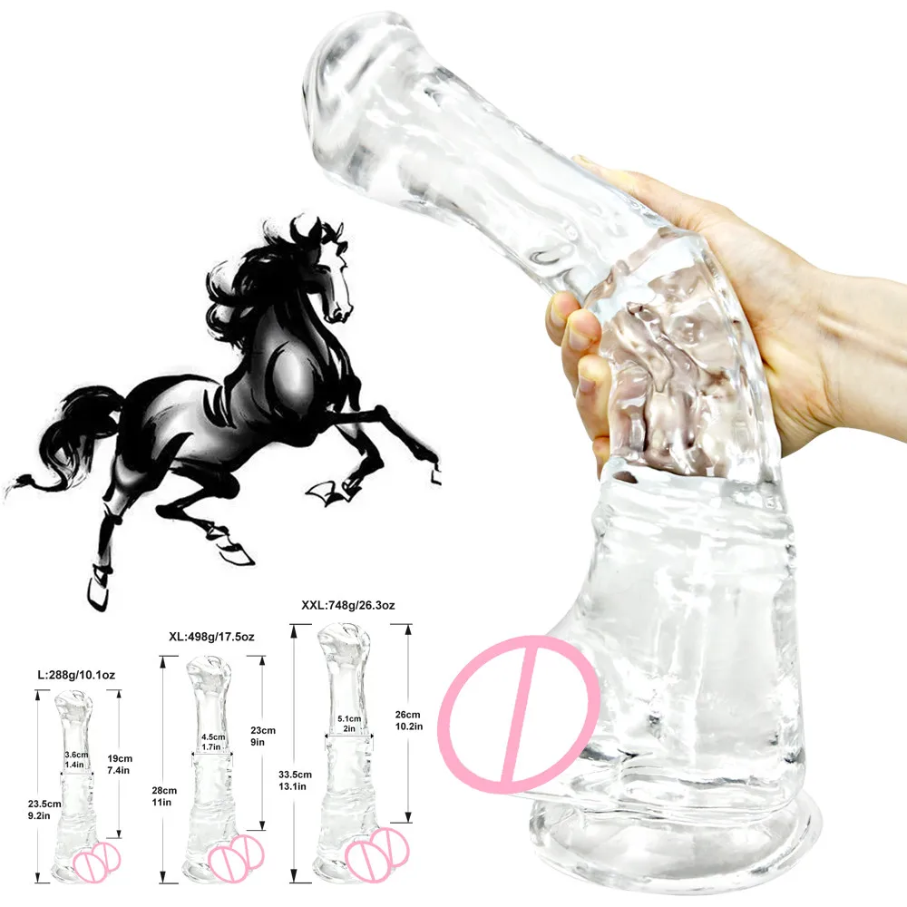 10-2in-Horse-Dildo-Realistic-Penis-Cock-Female-Masturbator-Giant-Animal