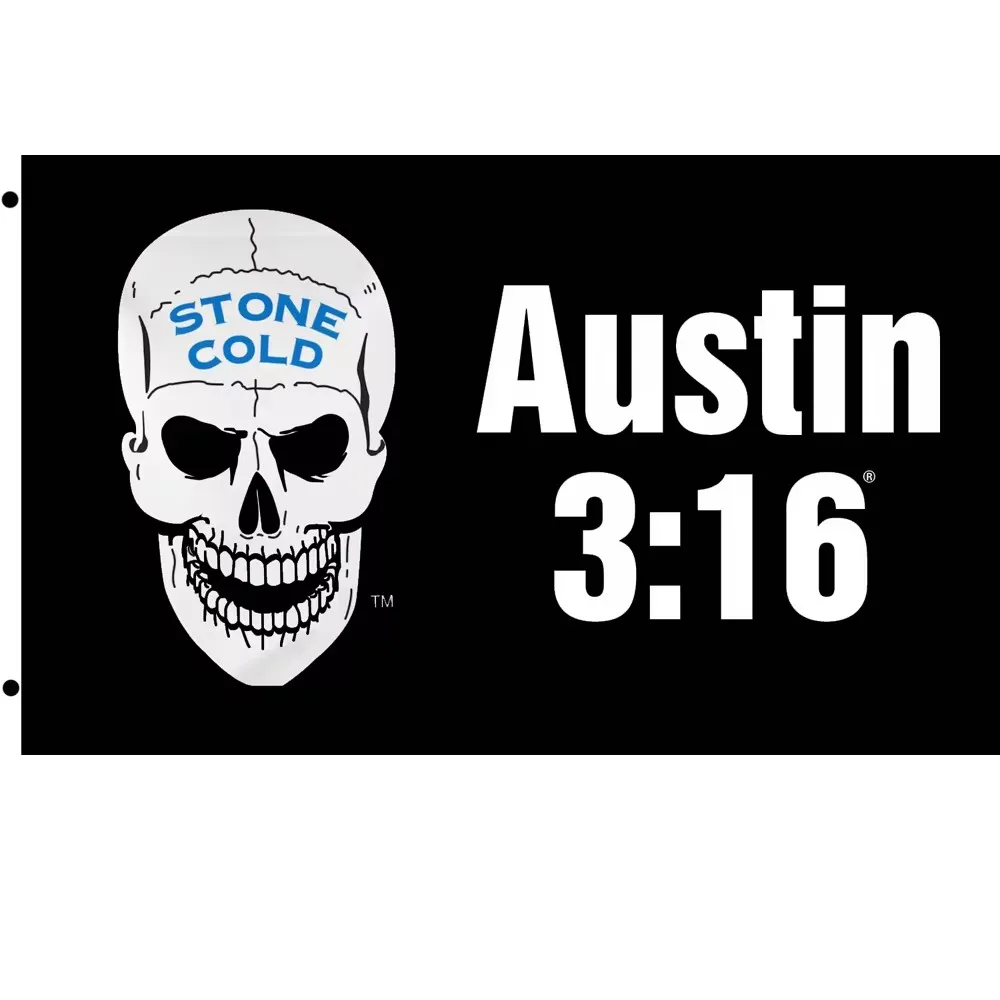 Steve Austin 3:16 skull Superstar Logo Flag WWF Texas Rattlesnake