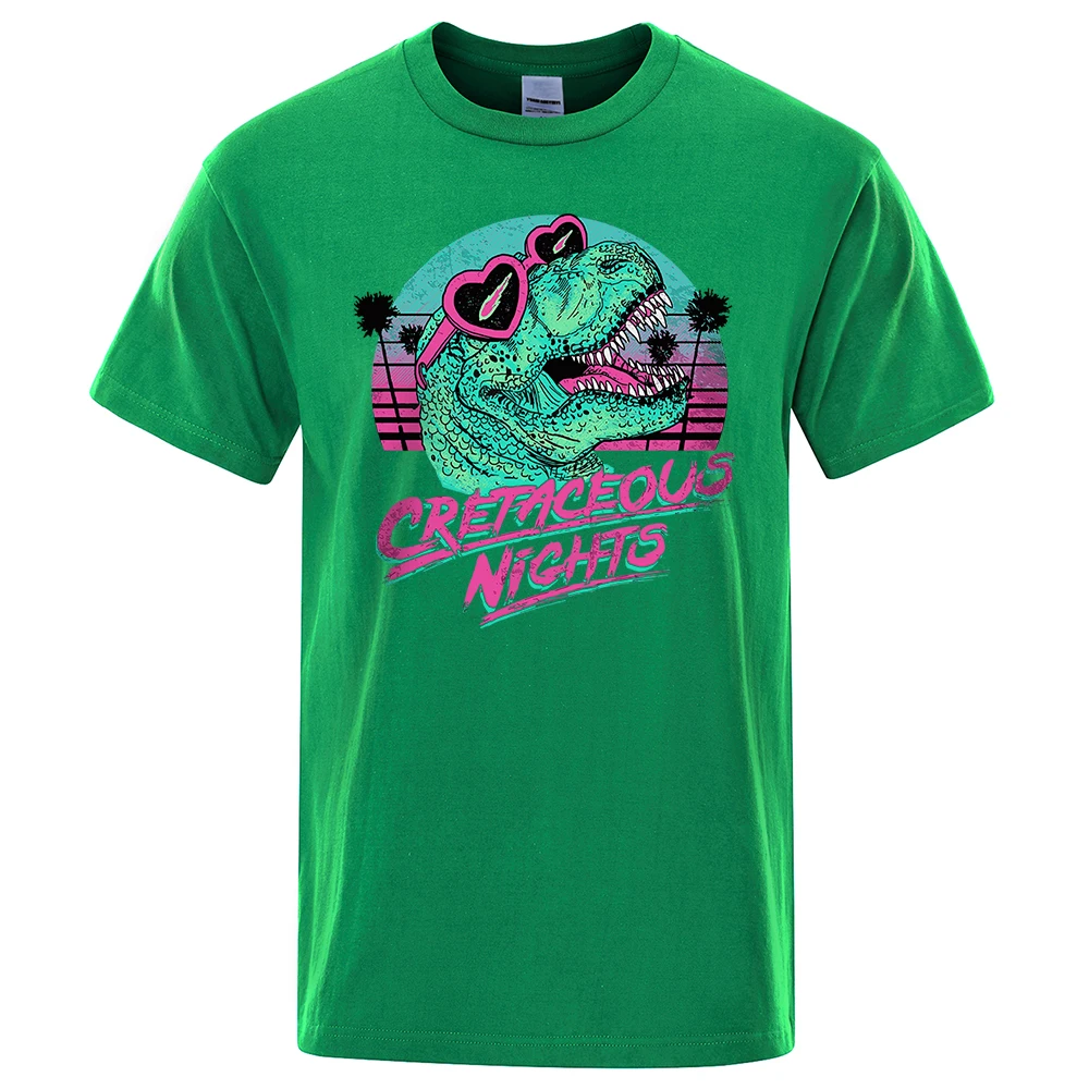 Crétacé nuits lunettes de soleil dinosaure Cool hommes t-shirts en vrac été t-shirt rue t-shirt vêtements coton de haute qualité_voghion.com