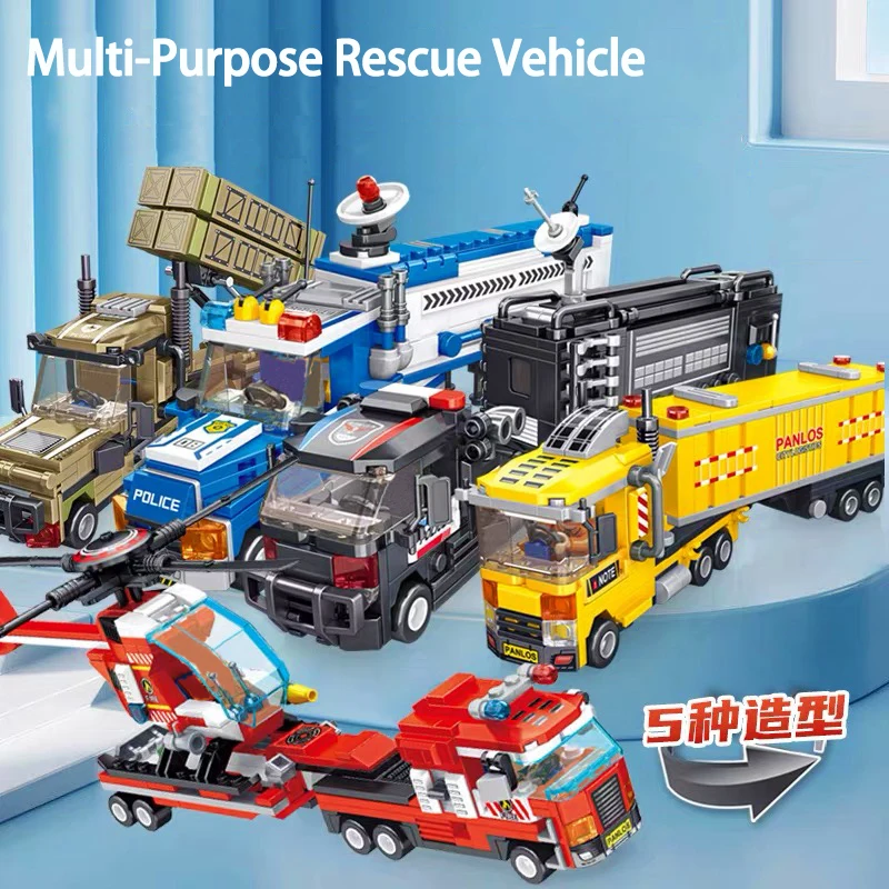 

Military Missile Transport Vehicle Building Block Engineering Car Model Bricks City Fire Vehicle Toys For Boy Birthday Gift MOC