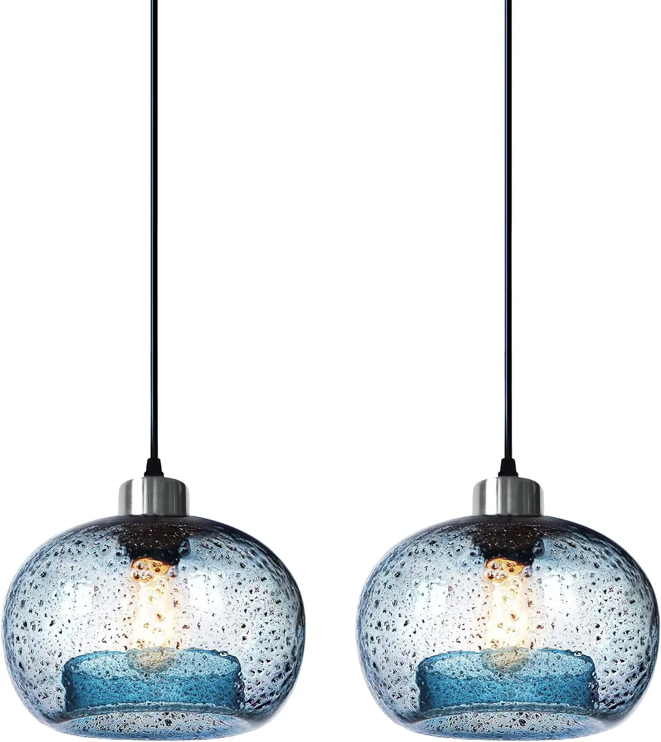 

Pendant Lighting Kitchen Island Hand Blown Glass Bathroom Light Fixtures Marble Blue Farmhouse Style Hanging Light