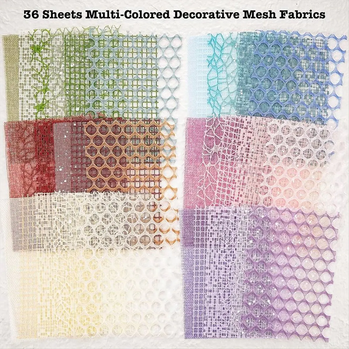 *CLOS Set assortito di 90 fogli di carta per album e tessuto a rete decorativo - Confezione da 6 pezzi di carta speciale mista per scrapbooking,A