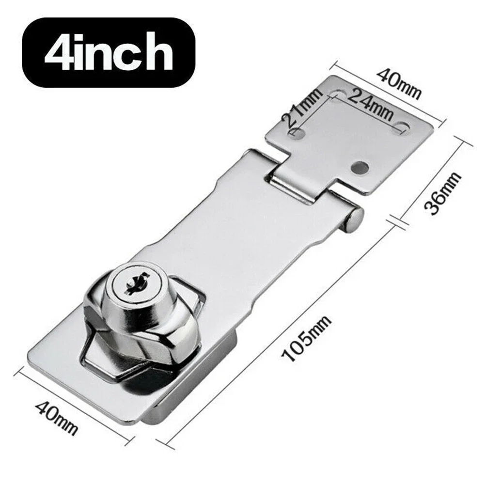 Description Picture 6 of item1PC Locking Hasp Heavy Duty Security Hasp Staple With Keys Padlock Cupboard Shed Garage Door Locks Home Lock