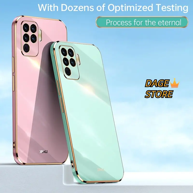 Oppo A94 4G F19 Pro Reno5 F Reno5 Lite ümbris, lausvärvi, sirge servaga 6D-kattega telefoniümbris, pehme kate_voghion.com
