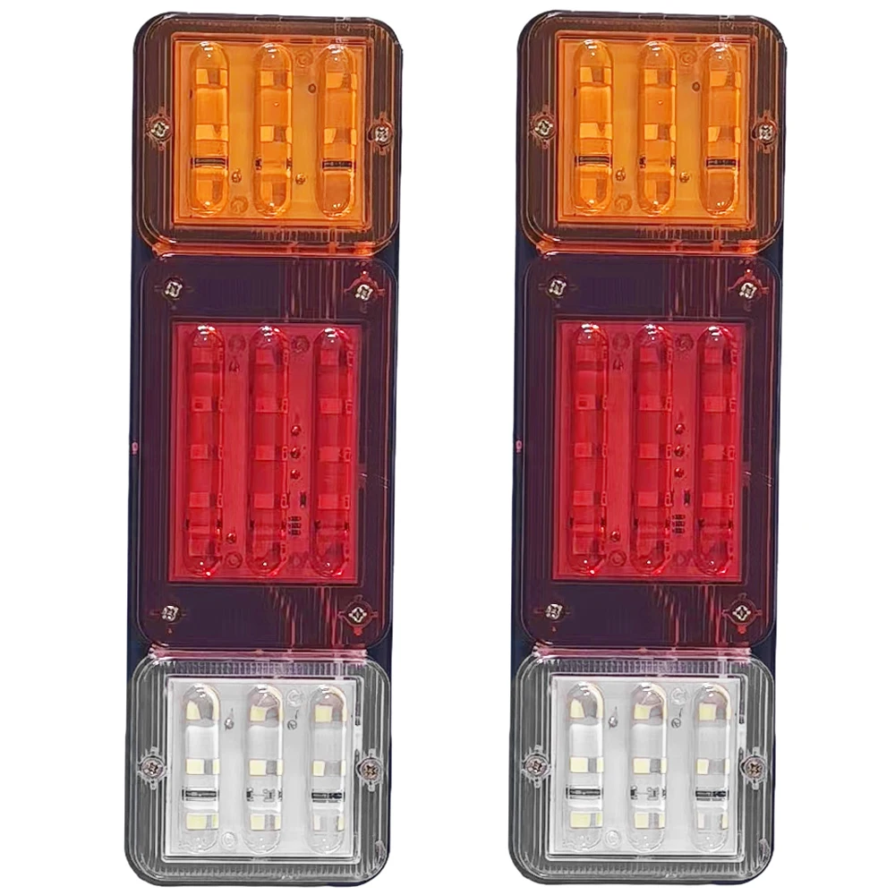 2Pcs 12/24V LED Truck Tail Light Turn Signal Rear Brake Lights Reverse Signal Lamp Trailer Lorry Bus Camper Caravan Auto Parts