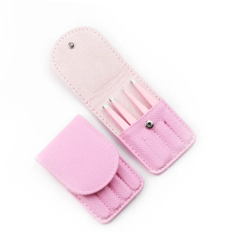 1Set Professional Tweezers with Storage Case for Eyebrows Clip Tongs Stainless Steel Hair Removal Man or Wemen Makeup Tools