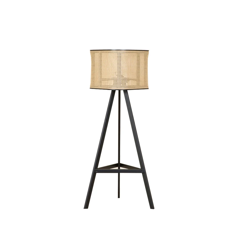 

Floor Lamp Living Room Bedroom Bedside Lamp American Light Luxury Rattan Sofa Edge Vertical Table Lamp