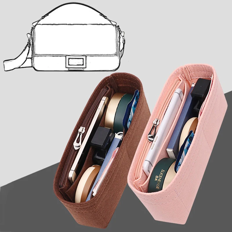 1PC Felt Insert Bag Organizer, Makeup Organizers, Liner Perfect for Brand Women's Handbags For And Cosmetic Bags 2