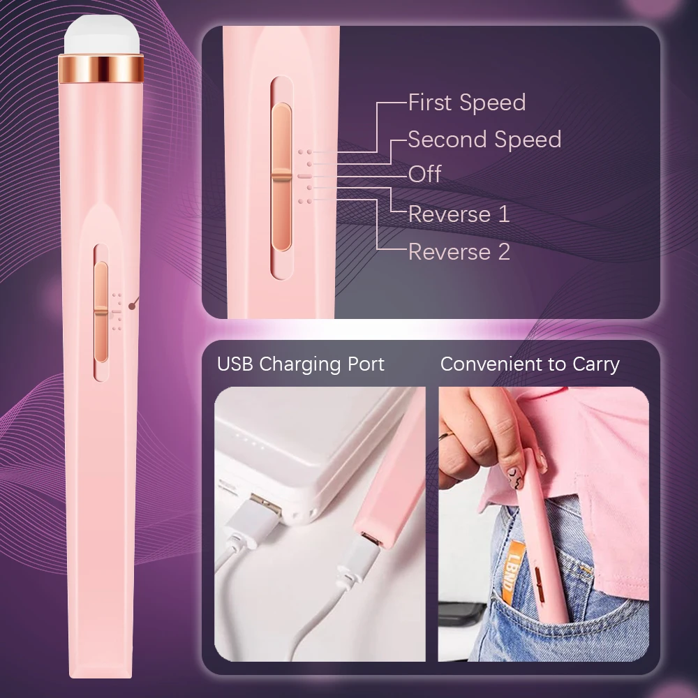 YIKOOLIN 5 in 1 Electric Nail Polish Drill Machine USB Charge Portable Manicure Set  Exfoliation and Polishing for Nail Salon 4