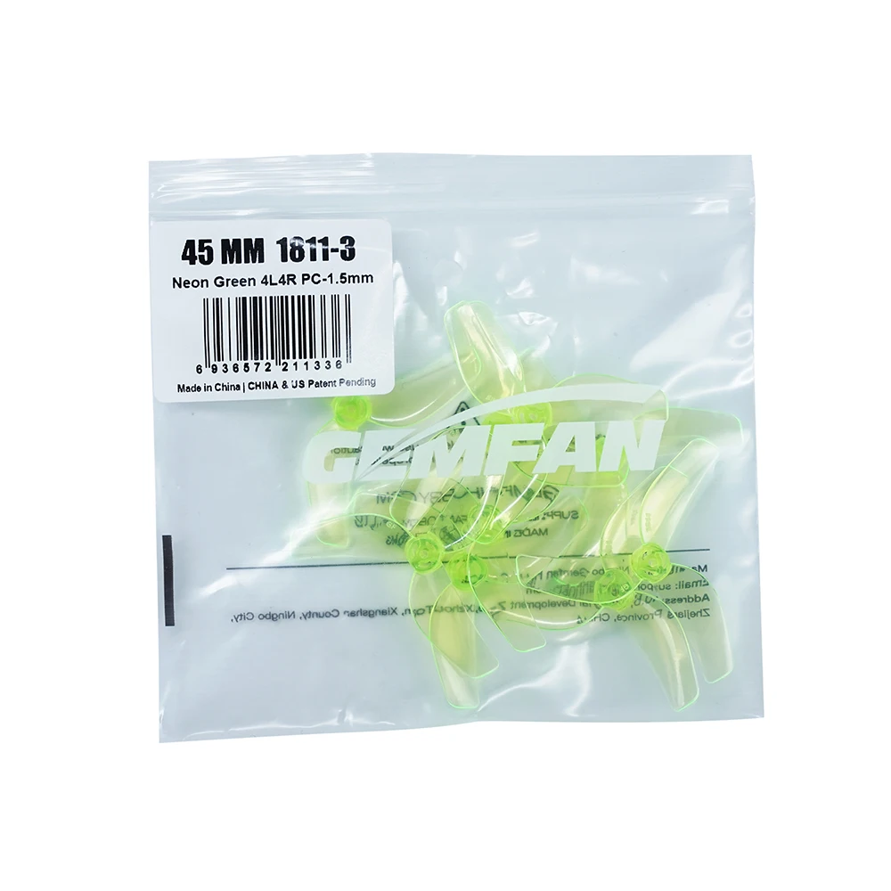 Gemfan 1811-3 45mm 1.8" PC 3-Blade Propeller Set 4CW+4CCW for Micro FPV Drone