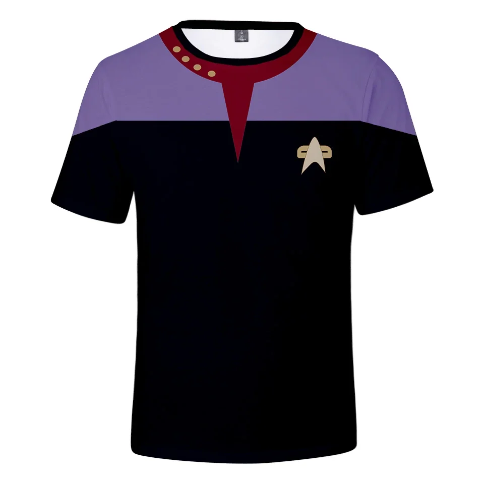Star Trek Little Rocket 남녀공용 3D 프린트 상의, 길거리 역할 놀이 아동용 심플한 O-넥 반팔, 오버사이즈 티셔츠