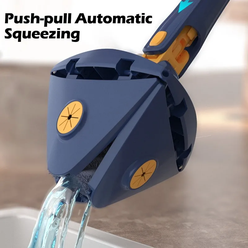 Telescopic Triangle Mop 360&deg; Rotatable Spin Cleaning Mop Adjustable Squeeze Wet and Dry Use Water Absorption Home Floor Tools telescopic mop