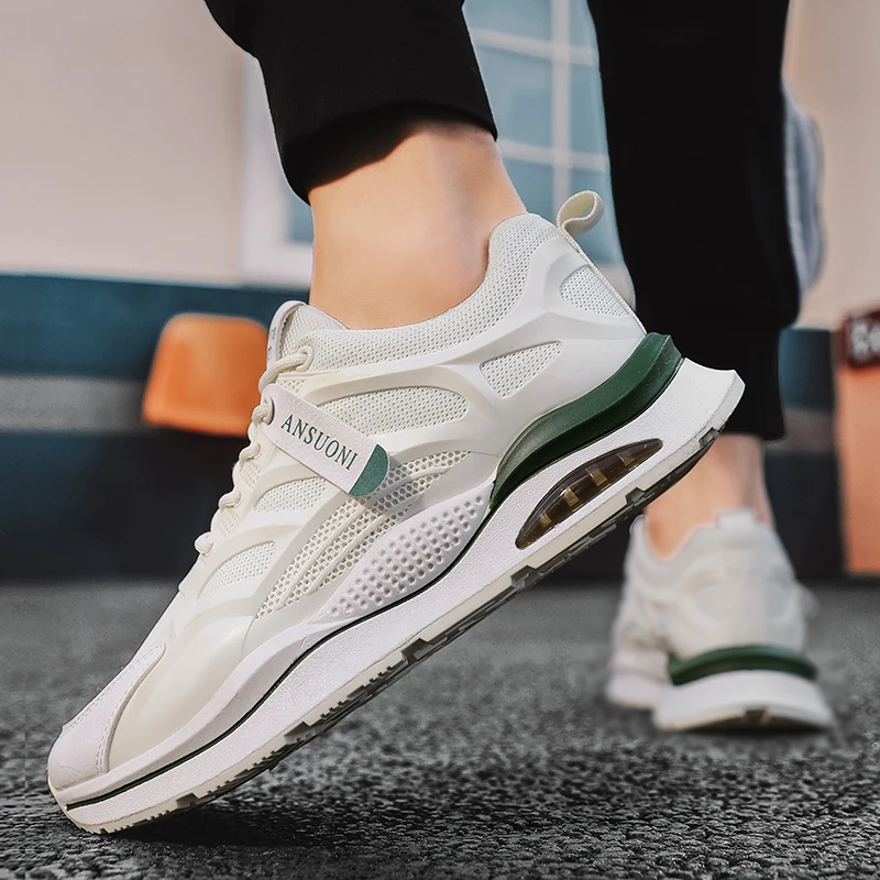 Zapatillas de deporte de transpirable para hombre, zapatos con cojín de aire, talla 45, Colección Primavera/otoño, zapatillas deportivas de moda para correr, zapatos de papá| | - AliExpress