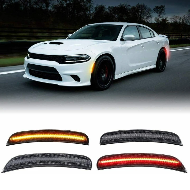 4PCS Car Side Markers, Front/Rear Turn Signal Lamp LED Indicator for