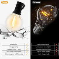 Solar G40 Outdoor String Lights with Remote Controls LED Shatterproof Globe Bulb IP65 Waterproof Patio Light for Garden Decor 4