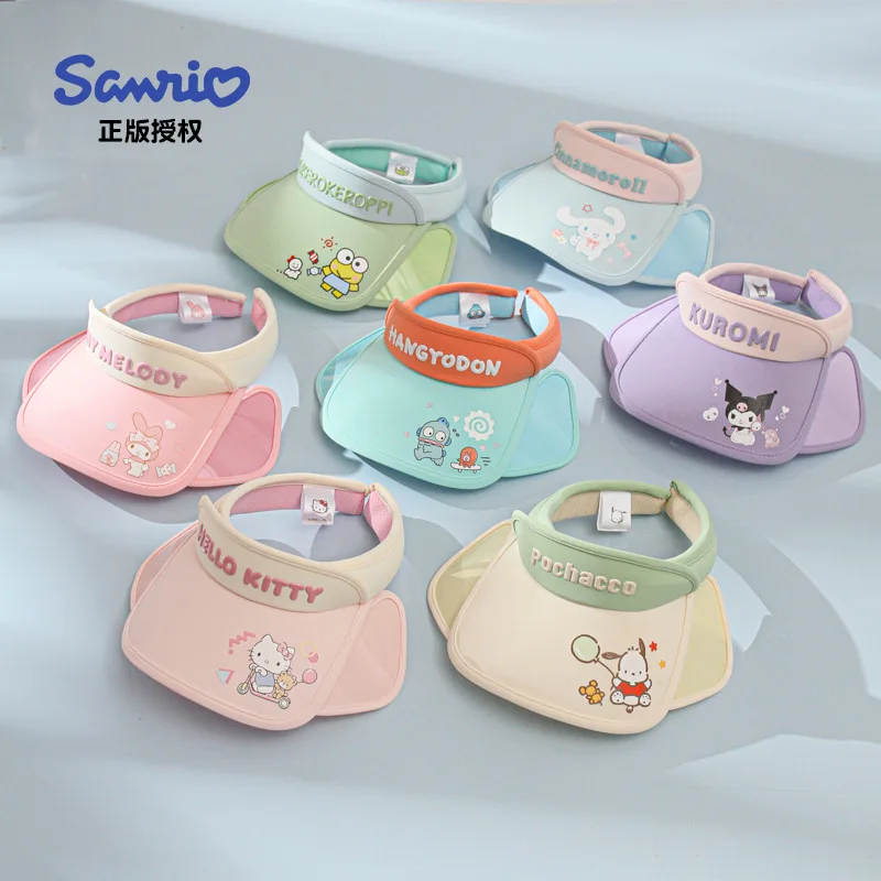 

2024 Sanrio Kawaii аниме Kuromi Cinnamoroll Солнцезащитная шляпа для девушек летняя УФ-защита Upf50 + маска для лица с широкими полями для верховой езды пустая Солнцезащитная шляпа