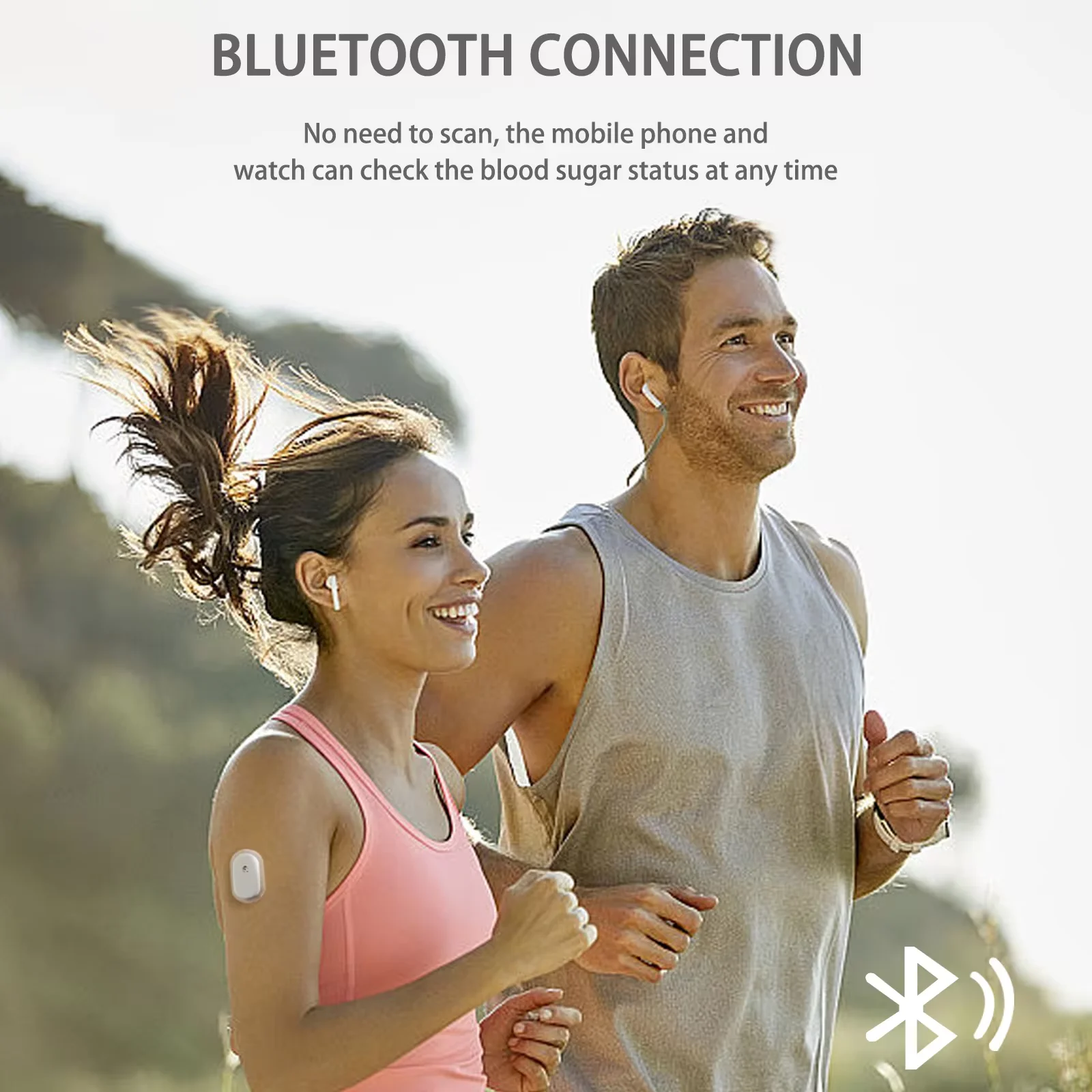Blood Glucose Monitor Blood Test Meter Dynamic Glucose Meter 24h Real-Time Glucose Monitoring Non-Invasive Sensor CGMS Monitoring