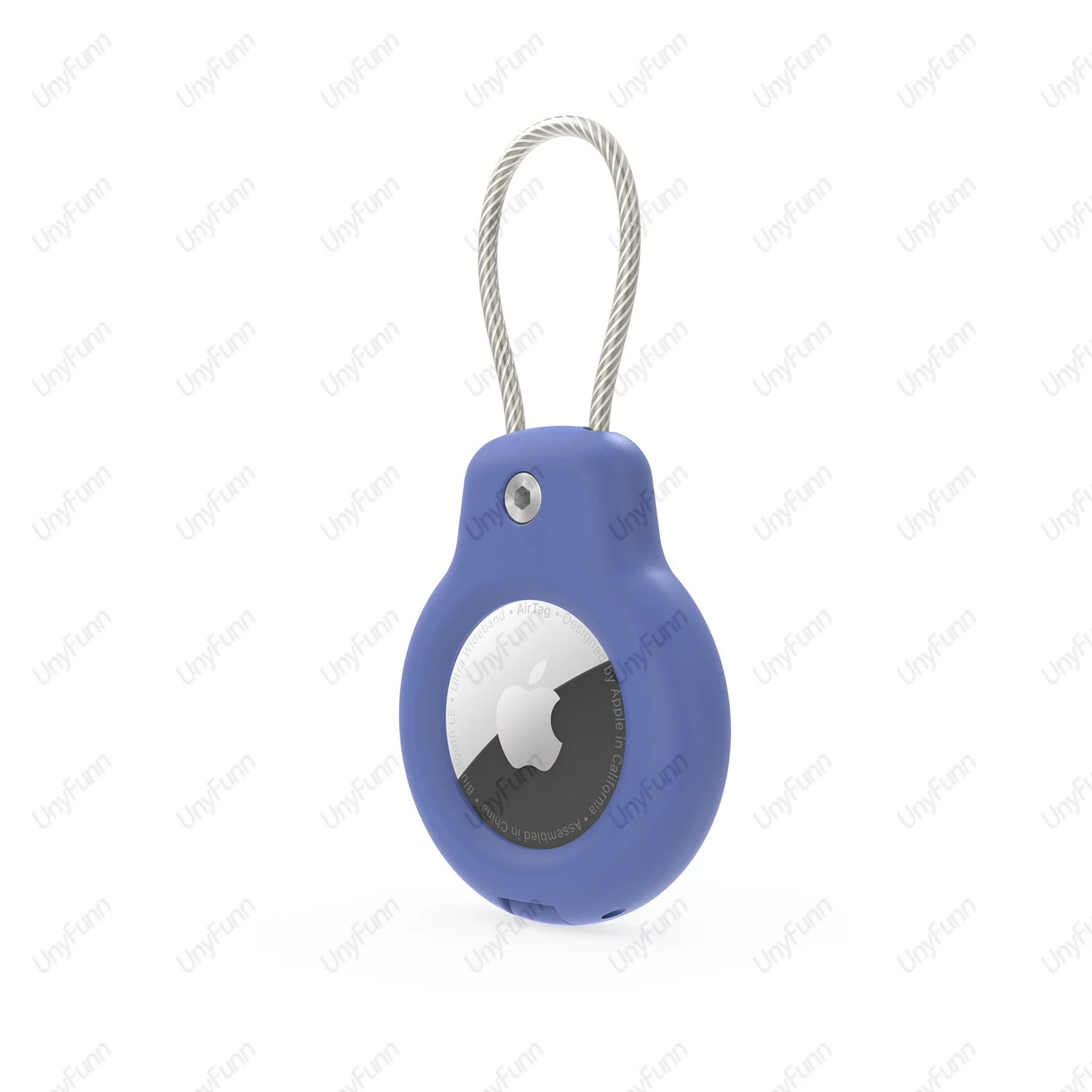 Secure AirTag Holder with Wire Cable for Keys, Pets, and Luggage