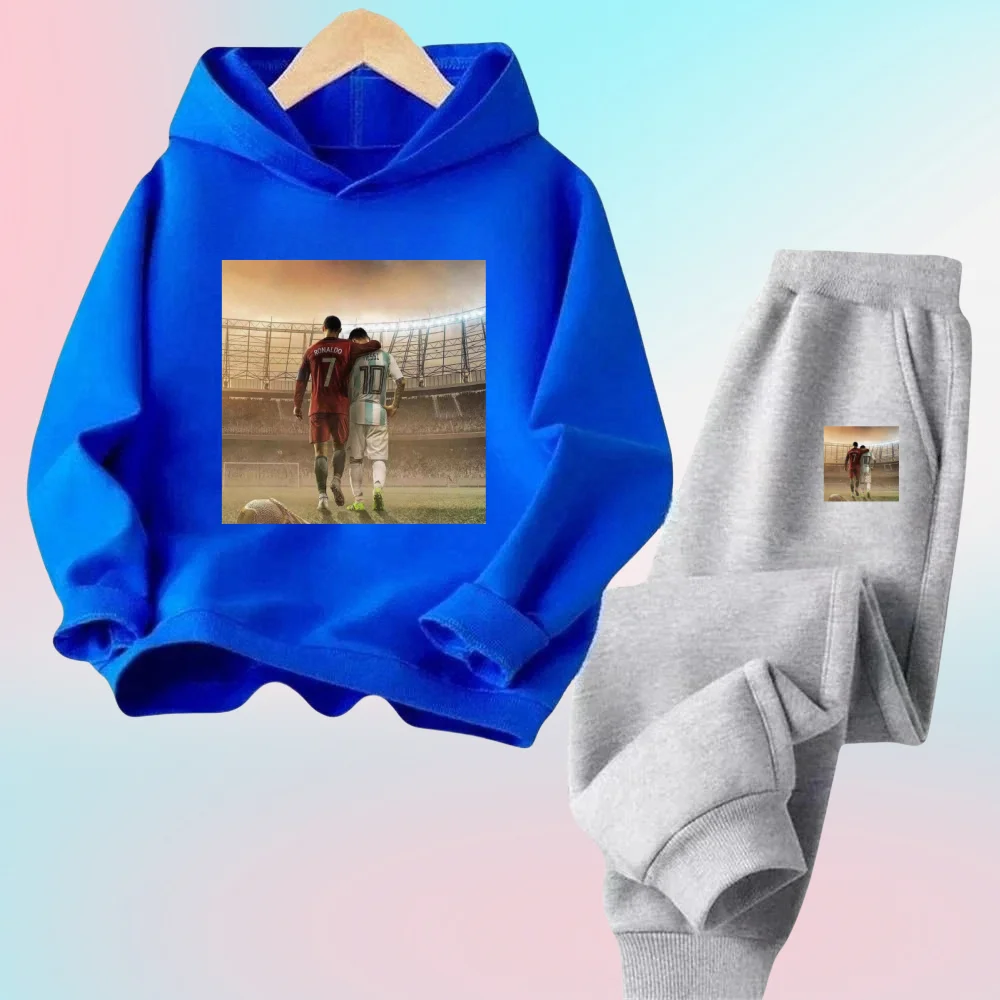Cristiano Ronaldo CR7 Cosplay Costumes Kids Football Idol Hoodie Set Pants Kids Boys High Quality Tops Girls Clothing Sets Messi