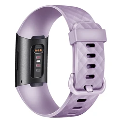 Soft Silicone Strap Bracelet for Fitbit Charge Series - Replacement Wristband (Light Purple)