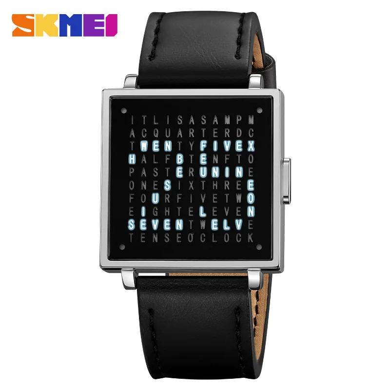 SKMEI 2312 Luxury LED Display Watch for Men Waterproof Sports Stainless Steel Date Wristwatches Mens Reloj De Hombre Clock