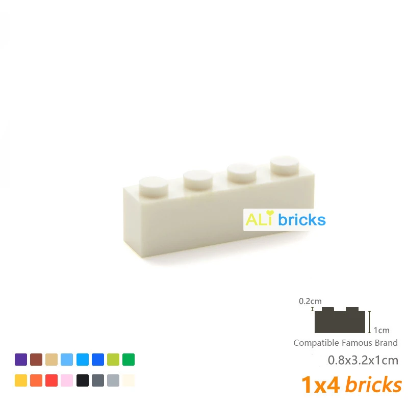60PCS 대량 빌딩 블록 두꺼운 피규어 벽돌 1x4 도트 교육 크리 에이 티브 크기 어린이를위한 브랜드 장난감과 호환 가능 3010