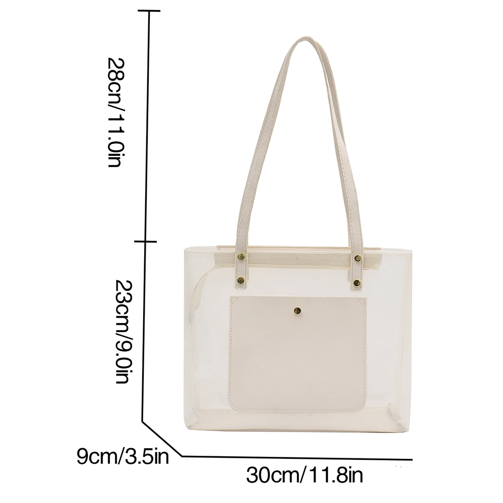 wristlet bag Casual Women Shoulder Bags Fashion Transparent PVC Solid Color  Handbags Summer Beach Shopping Bags Female Daily Shoulder Totes wristlet cheap