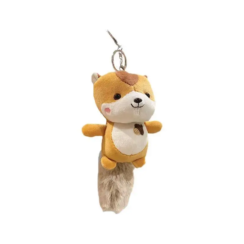 Kawaii Mini Squirrel Stuffed Animals Pendant Decorations Keychain Key Ring Backpack Squirrel Christmas Bitrhday Gift for Kids 6