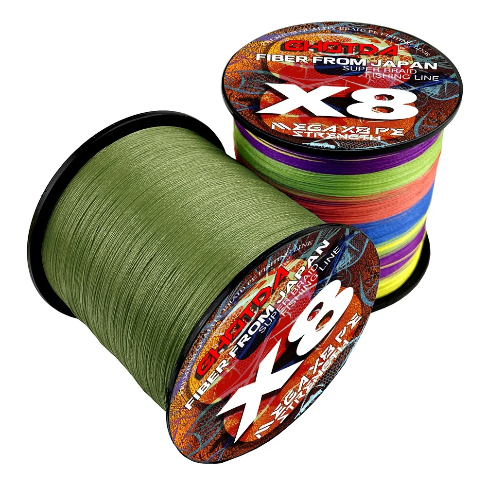 Ghotda 8 Fili Intrecciati Pe Lenza 300M Carp Fly Wire Fili Multifilamento Giappone Multicolor Sea Line Super Strong
