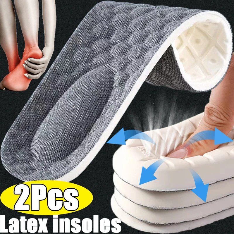 

Latex insoles Women Men Sports Running Feet Care Inserts Breathable Memory Foam Shoe Pads Comfortable Deodorant Latex Cushion
