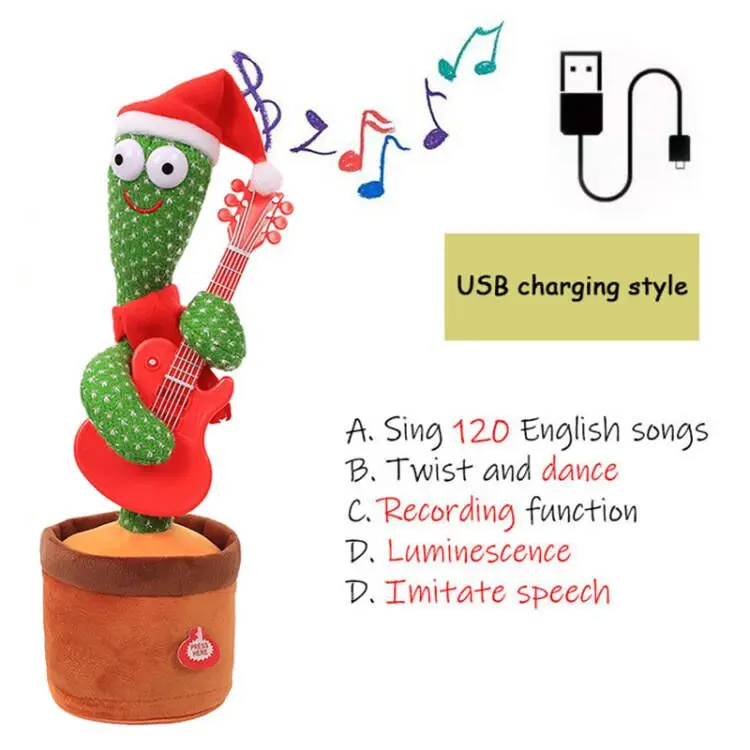2022 Dancing Cactus Speak Electronic Plush Toys Twisting Singing Dancer Talking Novelty Funny Music Christmas Gifts Bluetooth 