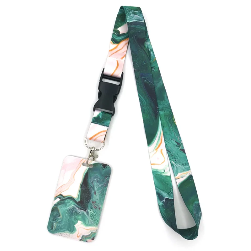 Green Marble Lanyard for Keys Phone Cool Neck Strap Lanyard for Camera Whistle ID Badge Cute webbings ribbons Gifts flyingbee red flowers keychain cartoon cute phone lanyard women fashion strap neck lanyards for id card phone keys x0517