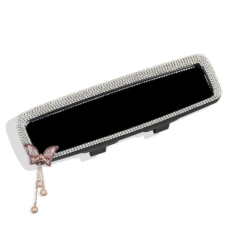 Car Rearview Mirror Cover Auto Rhinestone Case Rear Mirrors Car Rear Decoration Bling Accessories for Woman rearview mirror cover