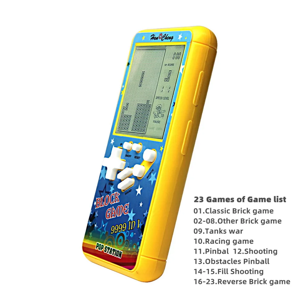 Console De Jeu Rétro Brick - 23 Jeux & 99 Modes - Écran Large - Difficulté Réglable - Alimentation 2xAA - Portable