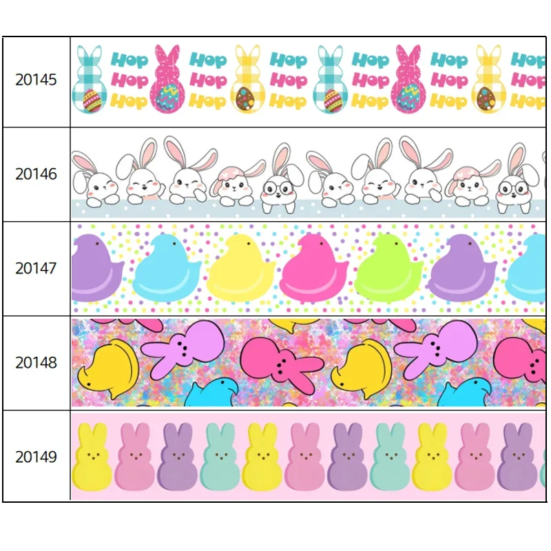 

Лента Корсажная DUWES D2324 с принтом пасхального кролика, 50 ярдов