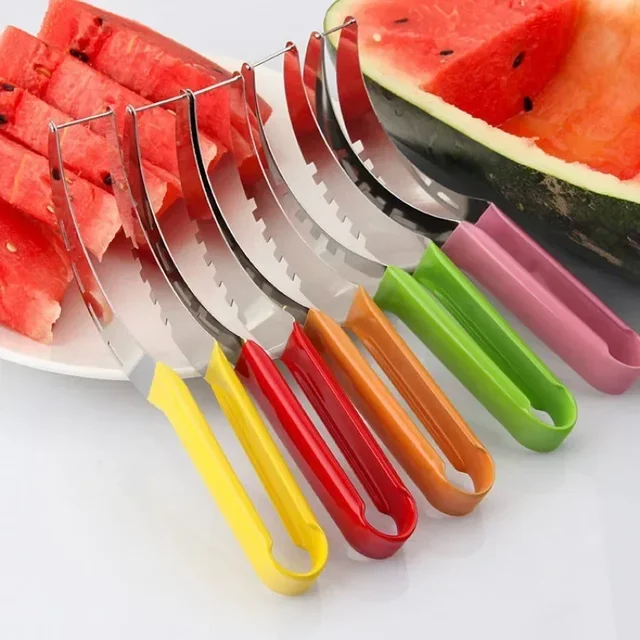 Mulino a vento in acciaio inossidabile Taglierina per anguria Artefatto Insalata Affettatrice per frutta Strumento per taglierina Scavatrice per anguria Accessori da cucina Gadget 1