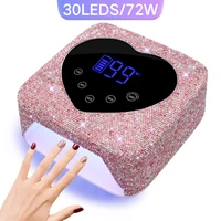 Rechargeable 72W UV LED Nail Lamp For Nails 30LEDS Wireless Gel Polish Curing Lamp With Large Screen Professional Nail Equipment 1