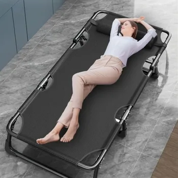 Lettino Pieghevole Portatile da Esterno con Poggiatesta, Arredo da Campeggio, Leggero e Senza Necessità di Installazione per Spiaggia e Piscina