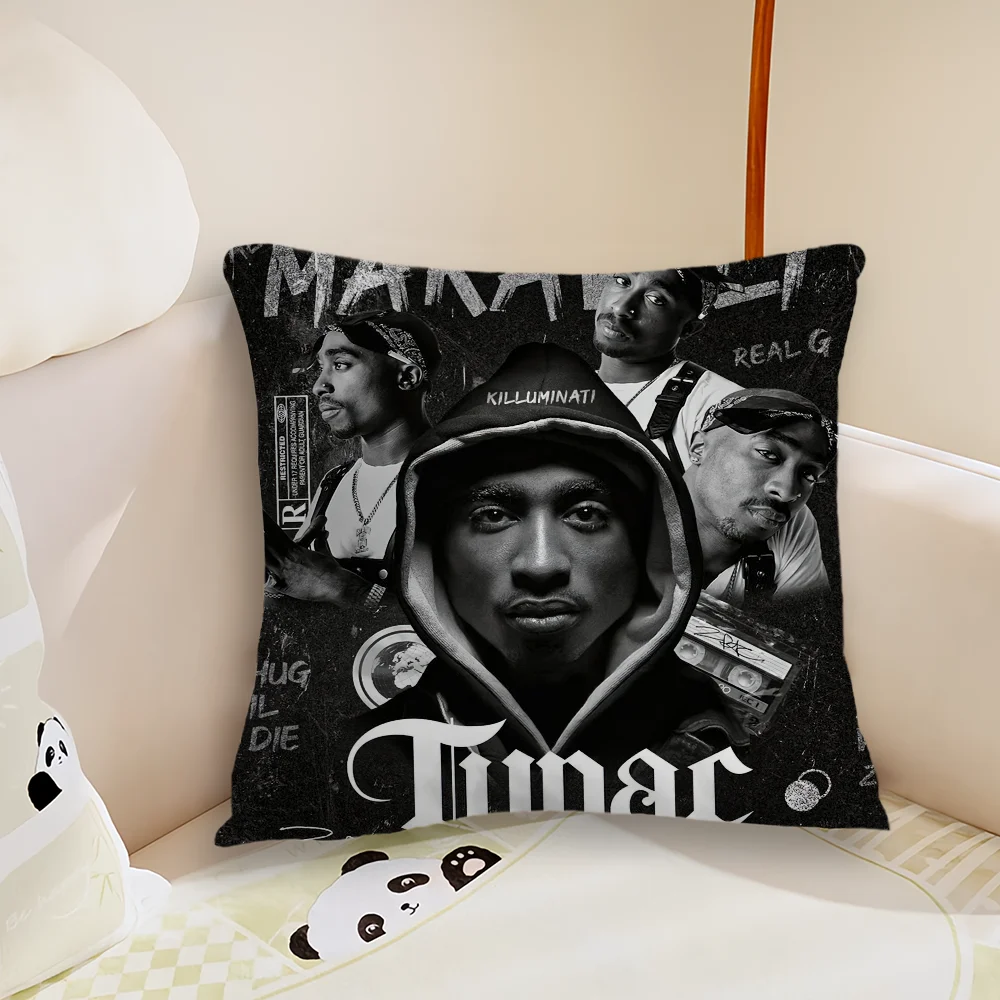 T-Tupac S-Shakur All Eyez on Me 베개 케이스, 거실 소파 쿠션 커버, 홈 침실 룸 장식에 적합, 2 팩
