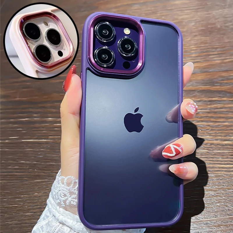 

Luxury Acrylic Clear Armor Wireless Charging Phone Case For iPhone 15 14 13 12 11 Pro Max Plus Magnetic Shockproof Bumper Cover