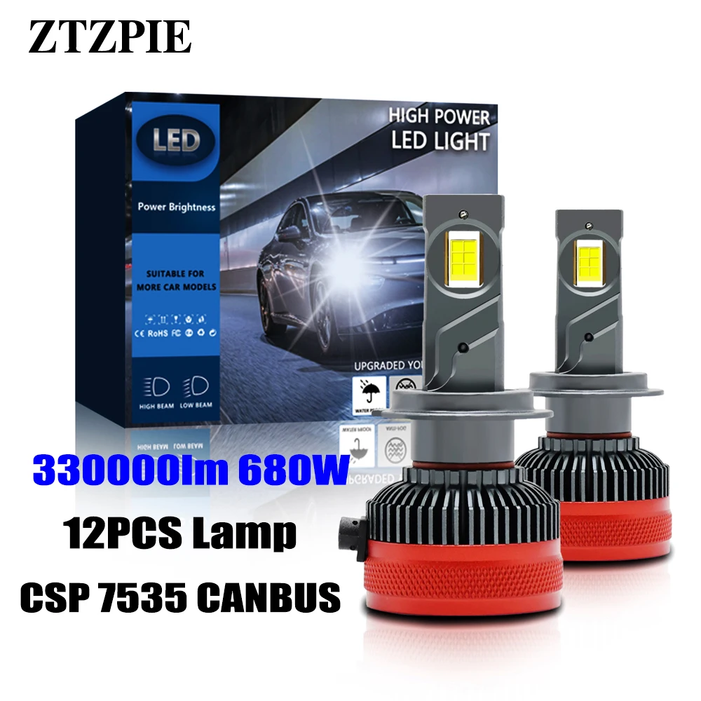 

ZTZPIE 330000lm Powerful 6000k White 9005/HB3 9006/HB4 H1 H7 H4 H11 9012 Canbus Led Car Headlight CSP 7535 Car Lamp 680W 12V