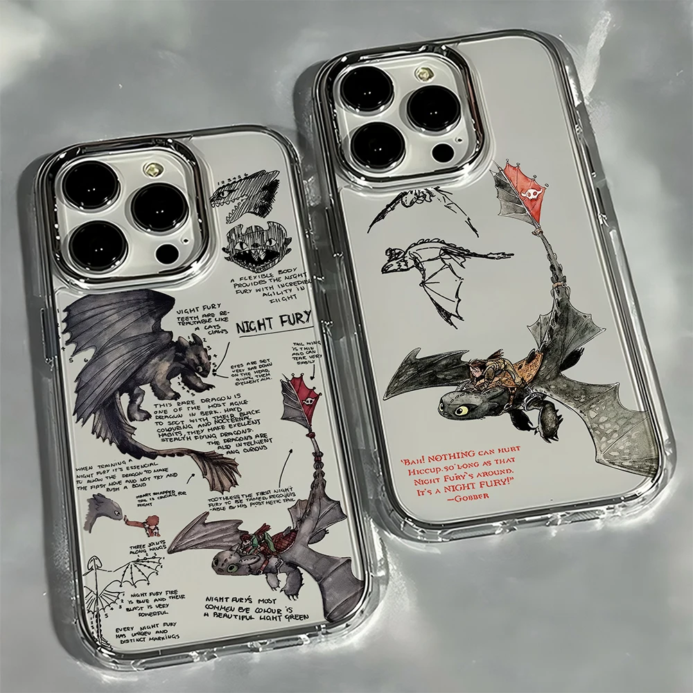 Charming Toothless Fury Dragon Transparent Silicone Phone Case