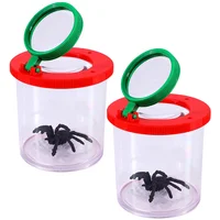 2 Pcs Insect Observation Cup Bug Viewer Suite Science Exploration Magnifier Jar Abs Container Kids Students Child 1