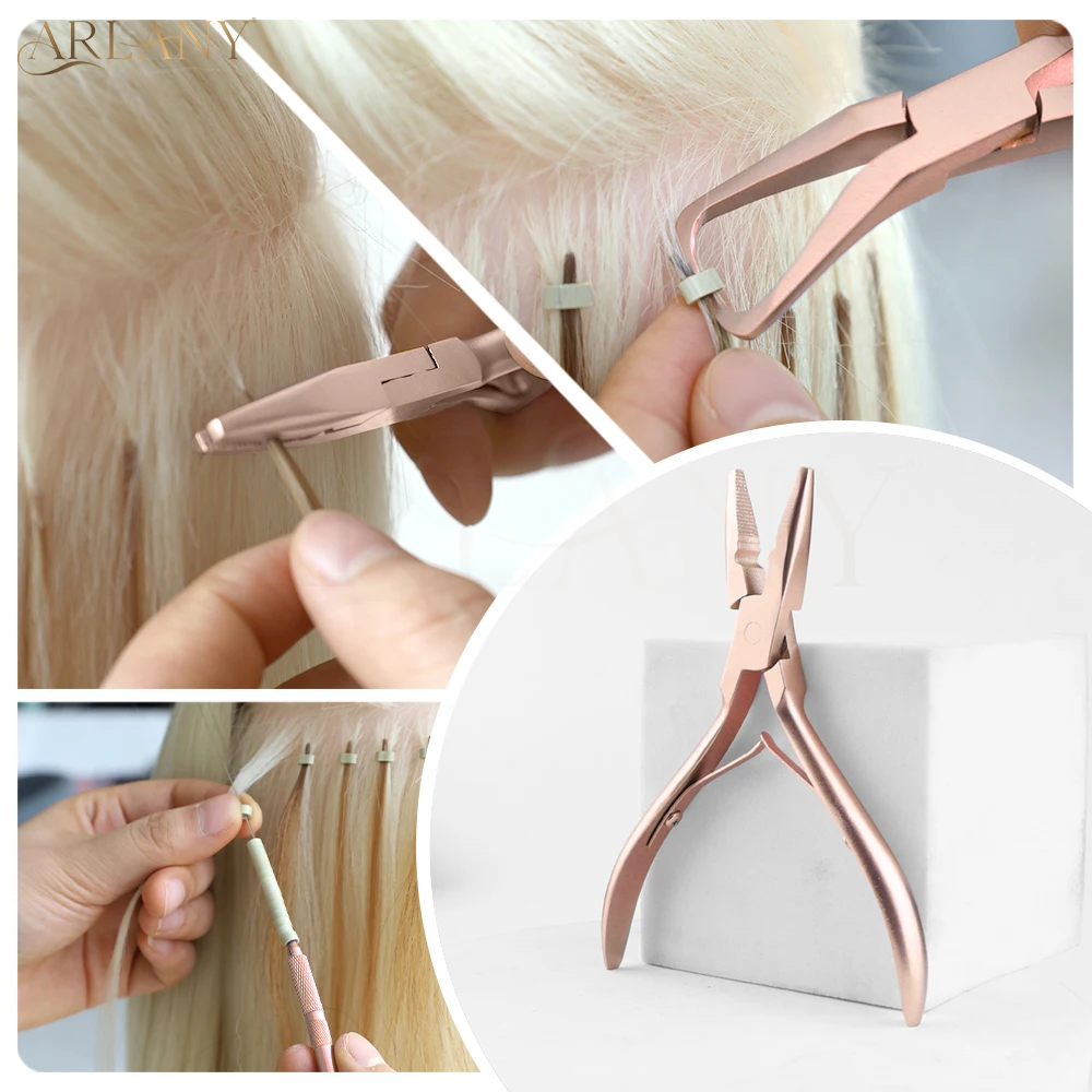 ARLANY Micro Link Pliers for Sewing Weft Extensions Feather Hair Extension Pliers for Micro Beads Nano Rings Copper Tubes Beads