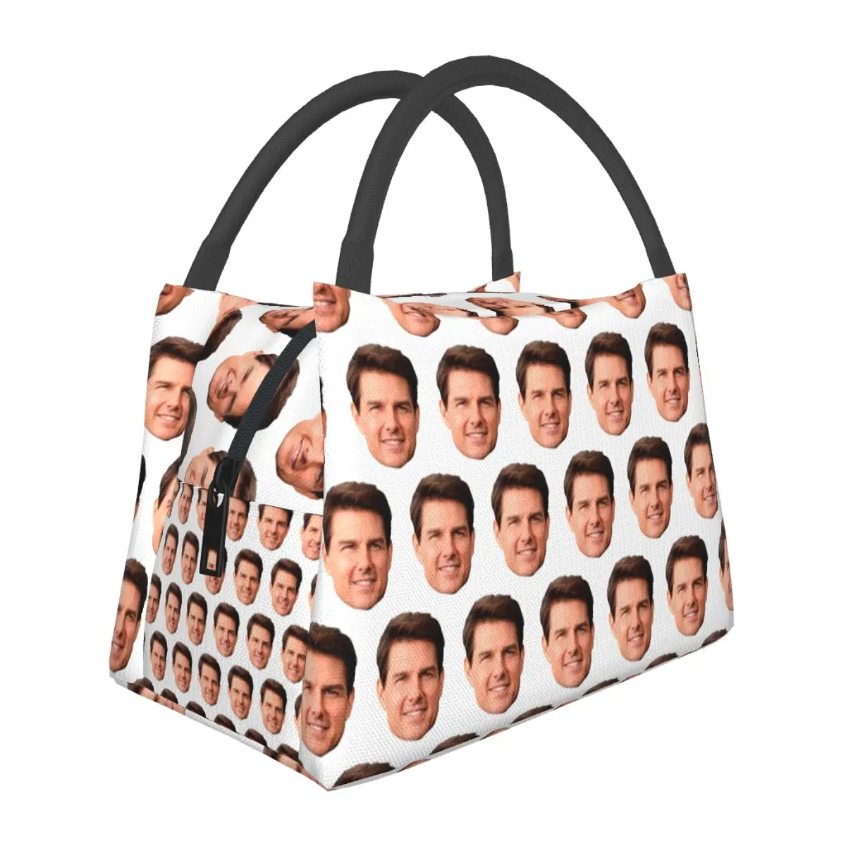 

Tom Cruise Face Cutout Lunch Bags Insulated Bento Box Resuable Lunch Tote Picnic Bags Cooler Thermal Bag for Woman Children