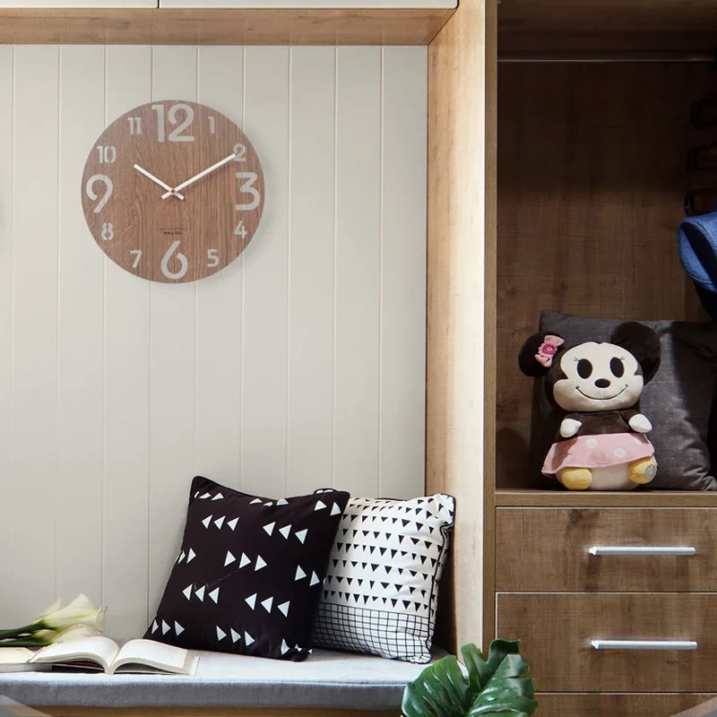 3D Wall Clock 12 inch,3d number wall clock for Living Room Kitchen Home Decor