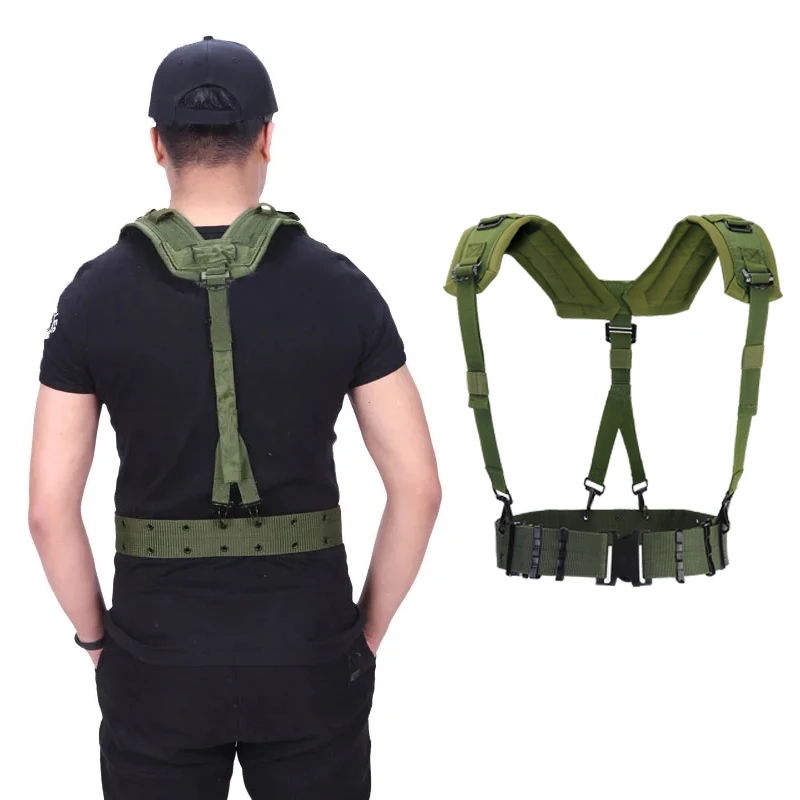 

Tactical Belt CS Army Fans Combat Belts Molle Outdoor Military Hunting Accessorios Y Belt Girdle Shoulder Chest Strap Airsoft