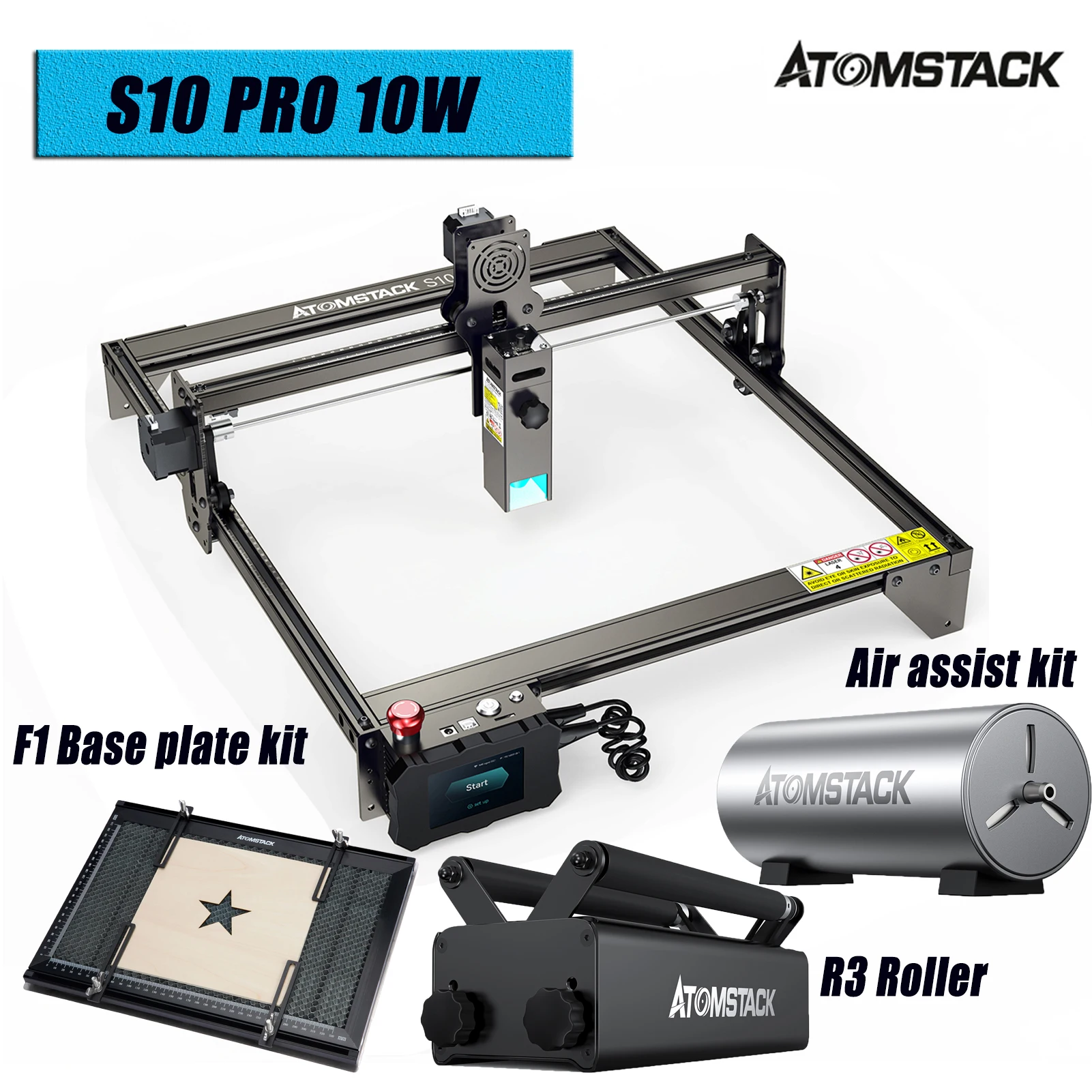  ATOMSTACK A10 pro 50W DIY Laser Cutter and Engraver Machine,  10W Output Power, Eye Protection Compressed Spot 11000mm/min Diode Laser  Engraving for Metal and Wood, 410x400mm