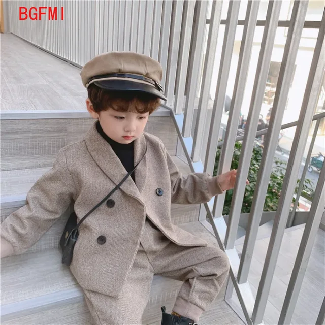 Product Review: Spring Fall Suit Baby Boys Woolen Handsome Wedding Double Breasted Kid Blazer + Pants 2pcs Set Fashion Children Autumn Clothes